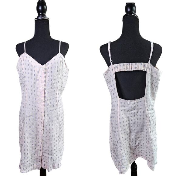 Sam & Lavi Cotton Summer Spring Thin Breathable Button Up Dress Pale Pink Large - Picture 1 of 13